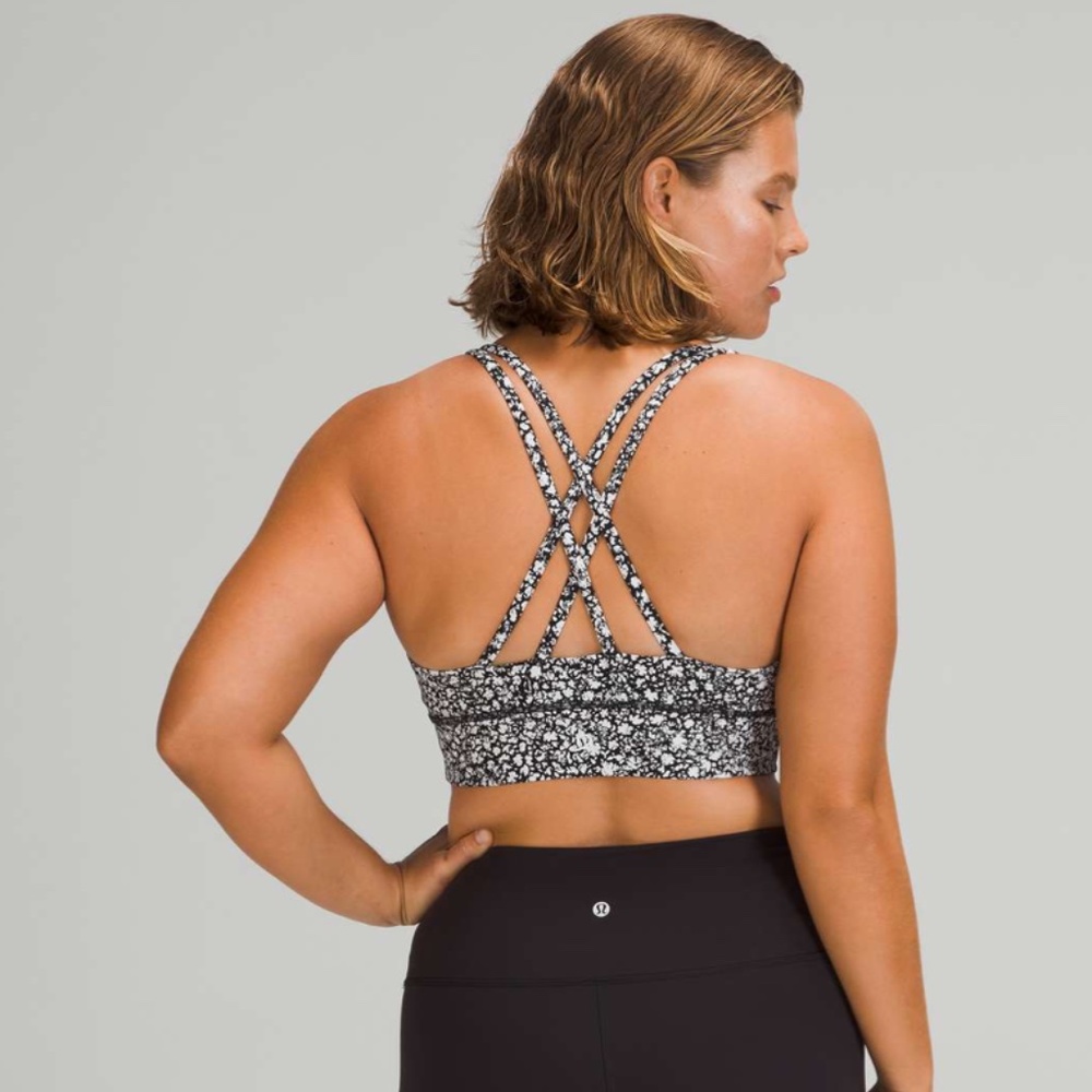 lululemon Energy Longline Bra  (Venture Floral Alpine White)